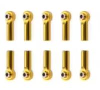 Rc Jouets Accessoires pour 1/8 1/10 10 Pièces M4 Métal Tirant De Poussée Rotule Support Camion Télécommandé pour Buggy Voiture À Chenilles(Yellow)