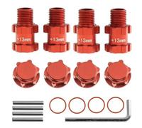 Rc Jouets Accessoires pour Arrma 3S pour Granite Mega pour Senton Big pour Rock 4 Pièces 1/10 Moyeu Roue Voiture Radiocommandée Adaptateur 14 Mm vers 17 Élargissement 13Mm Rallonge(Red)