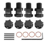 Rc Jouets Accessoires pour Arrma 3S pour Granite Mega pour Senton Big pour Rock 4 Pièces 1/10 Moyeu Roue Voiture Radiocommandée Adaptateur 14 Mm vers 17 Élargissement 13Mm Rallonge(Black)