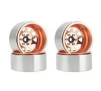 Rc Jouets Accessoires Pour Axial Pour SCX10 90046 Pour Traxxas Pour TRX4 D90 1/10 4 Pièces Deep Dish Wagon 1.9 Métal Beadlock Moyeu Roue Jante RC Crawler(Yellow)