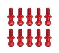Rc Jouets Accessoires pour Tamiya pour TT01 pour TT02 pour Sakura D5 M3 1/10 10 Pièces Vis À Tête Sphérique Hexagonale Métal RC Dérive Voiture Pièces Rechange Universelles(Red)