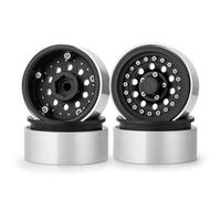 Rc Jouets Accessoires pour Trx4 pour D90 pour Axial pour Scx10 Cc01 1/10 Rc Voiture sur Chenilles Camion Alliage Métallique 1.9 Pouces Jantes À Billes Moyeux 27Mm Pièces(Black)