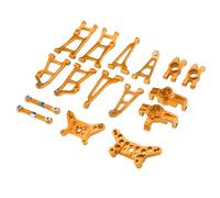 RC Jouets Améliorations Pour MJX Pour Hyper Go 14211 1/14 Ensemble Bras Oscillant Cadre Papillon Coupelles Direction Carte Courte Accessoires Pour Voiture Télécommandée(Brass)