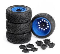 RC Jouets Améliorations Pour Slash Pour Arrma Pour HuanQi 4 Pièces 110MM Pneus Camion Course Courte Roue Pneu Avec Voiture Hexagonale Rc 12mm 14MM 17MM(Blue)