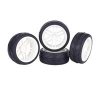 RC Jouets Améliorations Pour Tamiya Pour TT01 Pour TT02 XV01 XV02 PTG-2 TA06 Pour HSP Pour HPI Pour Kyosho 1/10 RC Roues Course Pneus Pré-collés Avec Jantes Hexagonales 12mm(White,A)