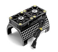 RC Jouets Améliorations Pour Traxxas Pour X-Maxx 6S 8S Pour Arrma Pour Kraton Pour Outcast 1/5 Ventilateur Double Métal 4985 1717 Dissipateur Thermique Moteur Pièces Détachées Voitures RC(Black)