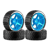 RC Jouets Améliorations Pour XV02 Pour HSP 94123 Pour Tamiya Pour TT01 Pour HPI Pour Kyosho Pour HSP PTG2 1/10 RC Pneus Caoutchouc À Dérive Sur Route Jeu Moyeux Roues Alliage(Blue)