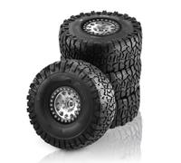 RC Jouets Composants Pour Axial Pour SCX10 RR10 AX10 Pour Wraith 90048 90018 KM2 1/10 4 Jantes Beadlock 1,9 Pouces Pour Voiture Radiocommandée, Pneus En Caoutchouc Pour Rock Crawler(Silver)