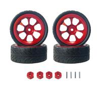 RC Jouets Composants Pour Hyper Go Pour MJX 14301 14303 1/14 Télécommande Voiture Rc Modification Mise À Niveau Moyeu De Roue En Métal Connecteur Pneu Pièces Rechange(Red)