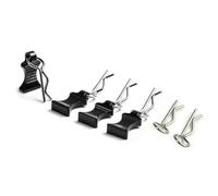 RC Jouets Composants Pour SCX10 Pour TRX4 1/8 1/10 RC Modèle De Voiture Pour Accessoires Axiaux 4 Pièces En Alliage D'aluminium R-type Voiture Coque Carrosserie Clips Fixes Avec Languette(Black)