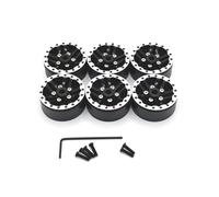 RC Jouets Composants Pour WPL Pour JJRC Pour Feiyu 1/16 Pièces Voiture Radiocommandée Métal Mise Niveau Modification Moyeu Pneu Six Roues Motrices(Black)