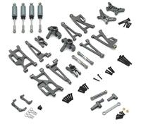 RC Jouets Modèles Pièces pour MJX 14209 14210 1/14 RC Voiture Métal Coupelle Direction Moyeu pour Porte-Bloc Supérieur Inférieur Bras Oscillant Ensemble Amortisseur Mise Niveau(Gray)