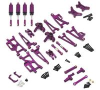 RC Jouets Modèles Pièces pour MJX 14209 14210 1/14 RC Voiture Métal Coupelle Direction Moyeu pour Porte-Bloc Supérieur Inférieur Bras Oscillant Ensemble Amortisseur Mise Niveau(Purple)