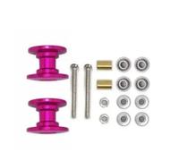 RC Jouets Modèles Pièces Pour Tamiya Pour Mini 4WD 2 Galets Guidage Doubles Aluminium 12-13 Mm 95423 Pièce Rechange Légère Accessoires Modèles Réduits Voitures Radiocommandées(Pink)
