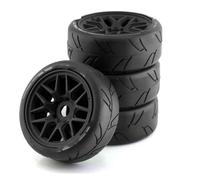 RC Jouets Pneus Compatible Avec ARRMA Pour Traxxas Pour Redcat Pour Team Pour Losi Pour Kyosho VRX WR8 1/8 Pièces Voiture Toutterrain Radiocommandées 4Pneus 103Mm Jantes 17Mm Hexagonales(Black)