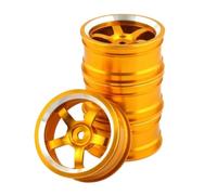 RC Jouets Pneus Pour Traxxas Pour HSP 94123 94122 Pour Tamiya Pour HPI Pour Kyosho Pour RedCat Pour Sakura 1/10 4 Jantes En Aluminium 52 X 26 Mm Véhicules Tout-terrain RC(Yellow)