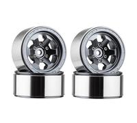 RC Maquettes Accessoires Pour 1:18 1:24 4PCS CNC Aluminium 1.3" Beadlock Jante Roue Moyeu De Roue Polygonal RC Crawler Voiture(Gray)