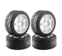 RC Maquettes Accessoires pour Arrma 1/7 pour Infraction pour Limitless pour Felony 4 Pièces 5 Rayons 100 X 42 Mm Pneu 17 Mm Hexagone Roue Pièces D'amélioration Voiture Télécommandée(White)