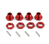 RC Maquettes Accessoires pour Arrma pour Infraction pour Limitless pour Felony 6S pour Typhon 1/7 1/8 Métal 17 Mm Moyeu Roue Hexagonal Adaptateur avec Écrou Voiture RC Mise À Niveau(Red)