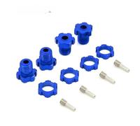 RC Maquettes Accessoires Pour Traxxas Pour E-Revo Pour Revo 3.3 Pour E-Maxx Pour Summit Pour Slayer Pour Pro 4X4 1/10 4Pcs 17mm Roue Cannelée Écrou Moyeu Hexagonal RC Monster Truck(Blue)