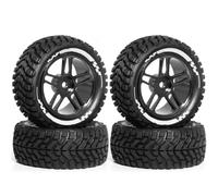 RC Mise Niveau Modèles pour HSP 94122 pour Tamiya XV01 pour TT02 pour HPI KY 1/10 Jantes Moyeux Pneus Alliage Pièces Détachées Voitures RC Drift sur Route(Black)