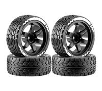 RC Mise Niveau Modèles pour HW Matchbox Domeka 1/10 4 Roues Alliage avec Connecteurs 12 mm Et Pneus Caoutchouc Voiture RC Miniature Tout-Terrain.(Black)