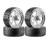 RC Mise Niveau Modèles pour HW Matchbox Domeka 1/10 4 Roues Alliage avec Connecteurs 12 mm Et Pneus Caoutchouc Voiture RC Miniature Tout-Terrain.(Silver)