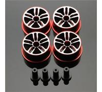 RC Mise Niveau Modèles pour Tamiya Diamètre Moyen 20.5mm Roues Légères Colorées À Disque Aluminium RC pour Mini Pièces Voiture 4WD(Red)