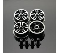 RC Mise Niveau Modèles pour Tamiya Diamètre Moyen 20.5mm Roues Légères Colorées À Disque Aluminium RC pour Mini Pièces Voiture 4WD(Black)