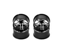 RC Mise Niveau Modèles pour Tamiya pour Mini 4WD 4 Roues Colorées Moyeu Aluminium Diamètre Moyen Pièces Et Accessoires Légers Faits Maison(Black)