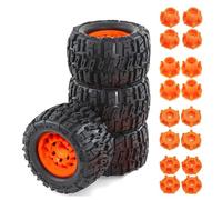RC Mise Niveau Modèles pour Traxxas pour Maxx pour Arrma pour Granite 1/10 4 Pneus 125 mm Hexagones 12 14 mm Pièces Détachées Voitures RC Monster Trucks Camions Cascade(Orange)