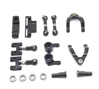 RC Mise Niveau Modèles pour WPL D12 1/10 Pièces Métalliques Fragiles Amélioration pour Kit Bras Oscillant Et Coupelles Direction Accessoires pour Voitures Télécommandées(Black)