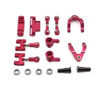 RC Mise Niveau Modèles pour WPL D12 1/10 Pièces Métalliques Fragiles Amélioration pour Kit Bras Oscillant Et Coupelles Direction Accessoires pour Voitures Télécommandées(Red)