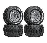 Rc ModèLes DéTachéEs Pour Arrma Big Pour Rock Pour Granite Pour Vorteks 3S Pour Traxxas Pour Rustler 1/10 4 Pièces Pneus 2.8 Pouces Avec Adaptateur Hexagonal 12mm Pièces Camion RC(Gray)