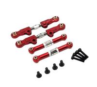 RC Modèles pour MJX pour Hyper Go 14207 14208 1/14 Ensemble Liaison Biellette Direction Réglable Métal Pièces Mise À Niveau Voiture RC Accessoires Remplacement(Red)