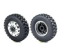 RC Modèles pour Tamiya 1/14 Jeu Jantes Et Pneus en Caoutchouc Moyeux Roue Avant Camion Remorque Tracteur Remorquage Cargaison Roues Voiture Pièces Modifiées(1Pair)