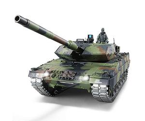 RC Panzer "German Leopard 2A6" Heng Long 1:16 mit R&S, Metallgetriebe und Metallketten -2,4Ghz -PRO