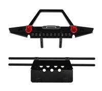 RC Pare-Chocs Compatible avec Axial SCX10 pour Traxxas TRX4 1/10 RC Crawler Car pour Cherokee Body Upgrades Accessoires Pare-Chocs Avant Arrière en Métal avec Lumière