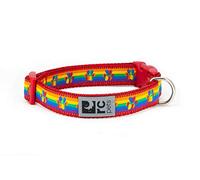 RC Pet Products Collier réglable pour chien 1/2", Medium - 1" Width, Pattes arc-en-ciel.