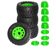 RC Pièces avec pour Sledge pour ARRMA pour KRATON pour Outcast pour Tamiya rc Car 4pcs 175mm 1/7 1/8 pour Monster Stunt Truck Pneu 17mm Roue Hex(Green)