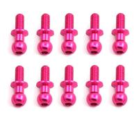 RC Pièces avec pour Tamiya pour TT01 pour Sakura D5 1/10 RC Pièces De Rechange pour Voiture Dérive pour Vis À Tête Sphérique Hexagonale en Métal Universelles 10 M3(Pink)