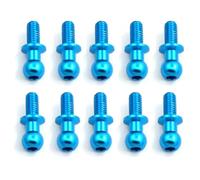 RC Pièces avec pour Tamiya pour TT01 pour TT02 pour Sakura D5 1/10 RC Drift Car Parts Accessories 10Pcs M3 Vis À Tête Sphérique Hexagonale en Métal(Blue)