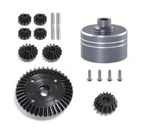 RC Pièces avec pour Tamiya pour TT02 pour TT02B 1/10 RC Pièces Voiture Accessoires Boîtier Différentiel en Métal Engrenage Droit Acier Ensemble D'engrenages Principaux(Gray)