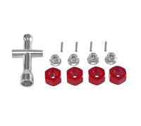RC Pièces Compatible avec MJX pour Hyper Go 14209 H14BM 14301 1/16 1/14 Télécommande Voiture Amélioration Pièces Métal Croix n Croix Kit(Red)
