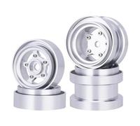 RC Pièces Compatible avec Tamiya pour Hornet Sand Scorcher 1/10 RC pour Buggy Voiture Pièces D'amélioration Moyeu Aluminium Beadlock Roues(Silver)
