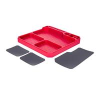 Rc PièCes DéTachéEs Pour 1/10 1/18 1/24 Plateau Rangement Pièces RC : Boîte Rangement Silicone Outils (155X155 Mm) Modèles Réduits Voitures Bateaux Avions(Red)