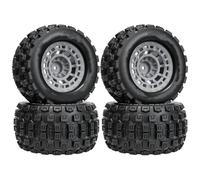 Rc PièCes DéTachéEs Pour Arrma Big Pour Rock Pour Granit Pour Vorteks 3S Pour Traxxas Pour Rustler 1/10 2.8 "pneus MX Avec Adaptateur Hexagonal 12mm Pneus Camion RC(Grey)