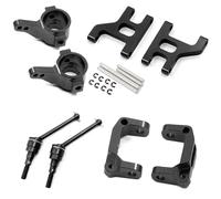 Rc PièCes DéTachéEs Pour Tamiya CC01 TA02 TA03 4WD 1/10 Bras Suspension Inférieur Porte-moyeu Base C Coupelle Direction Arbre Transmission Métallique Pour Buggy RC OP(Black)