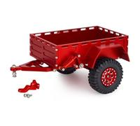 Rc PièCes DéTachéEs Pour TRX4M Pour SCX24 Pour Redcat Pour Ascent-18 1/18 1/24 Remorque Sur Chenilles RC Aluminium Remorque Utilitaire Usinée CNC Avec Attelage Tête Sphérique(Red)