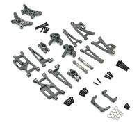 RC Pièces Rechange Pour MJX 1/14 14209 14210 Coupelle Direction Métal Pour Voiture RC Supérieure Et Inférieure Pour Ensemble Bras Oscillants, Support Tour D'amortisseur Poteau Carrosserie(Grey)